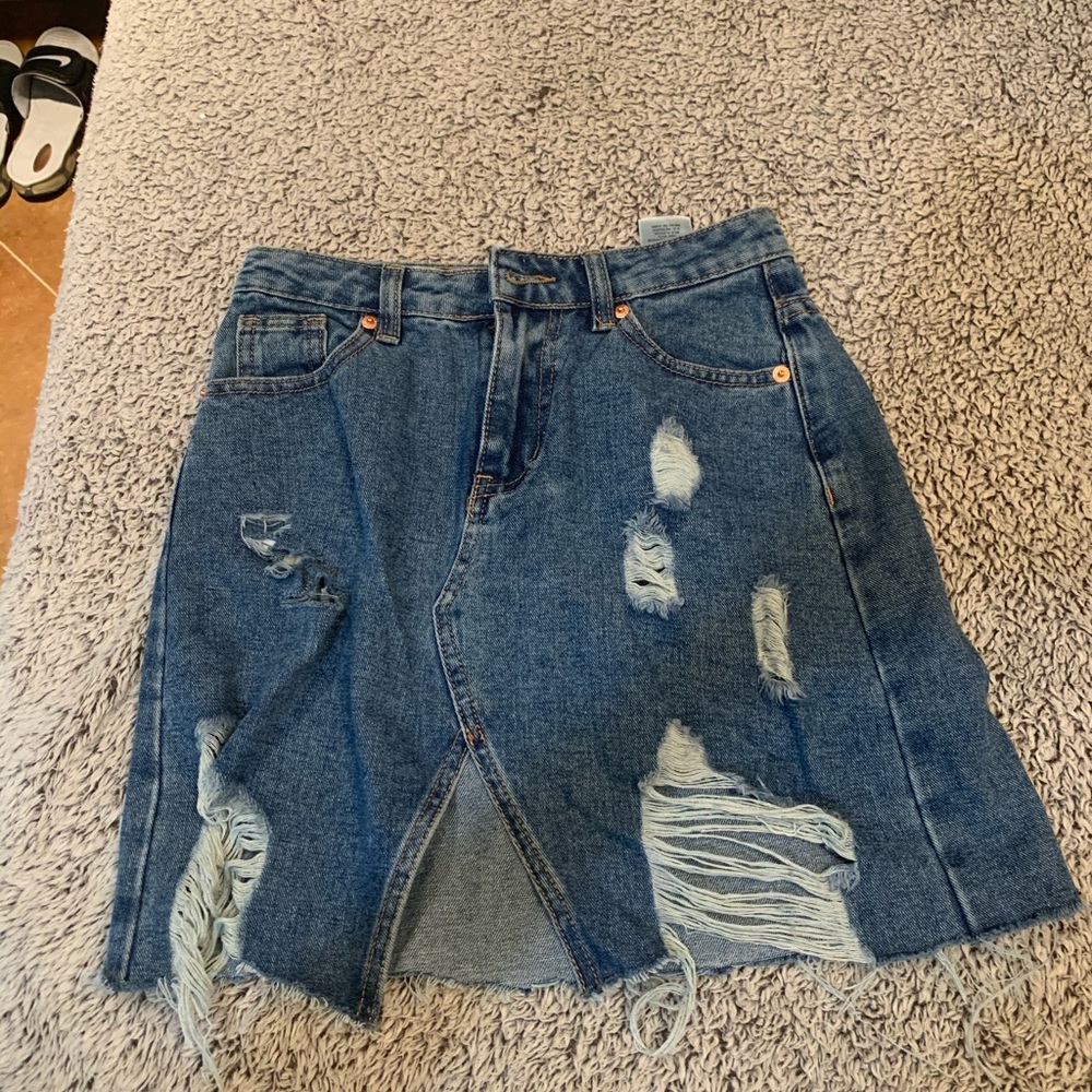 blue jean skirt